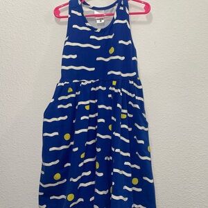 Hanna Andersson Blue and White Halter Sundress